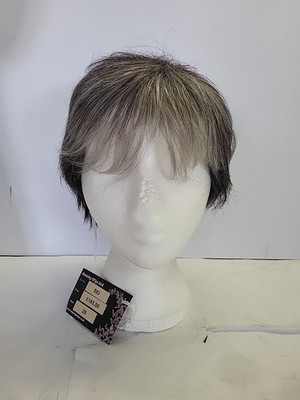 Kurzer schwarz grauer Lagenlook Bob mit Fransen - Haarausfall Ausdünnung Alopezie REF W22