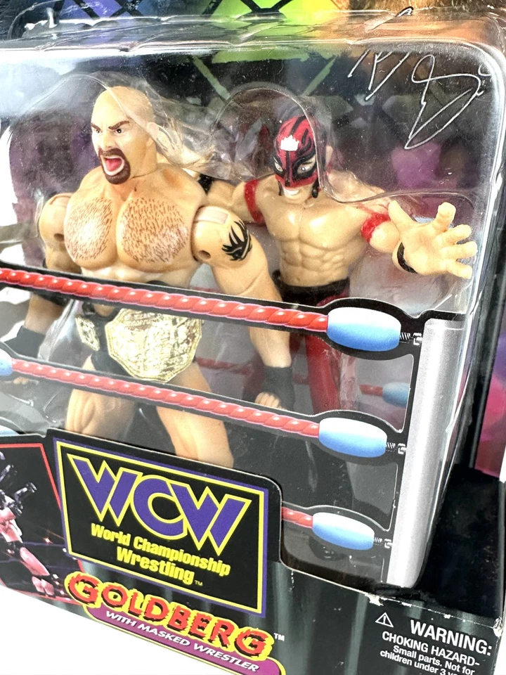 Juego de figuras de acción de colección WCW Goldberg Smash 'N Slam Wrestlers Toy Biz nuevo en caja 1999 Foto 4 de 4