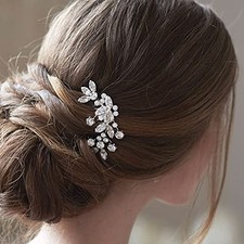 Crystal Bridal Hair Comb Rhinestone Hair Clip Bride Wedding Hair Silver