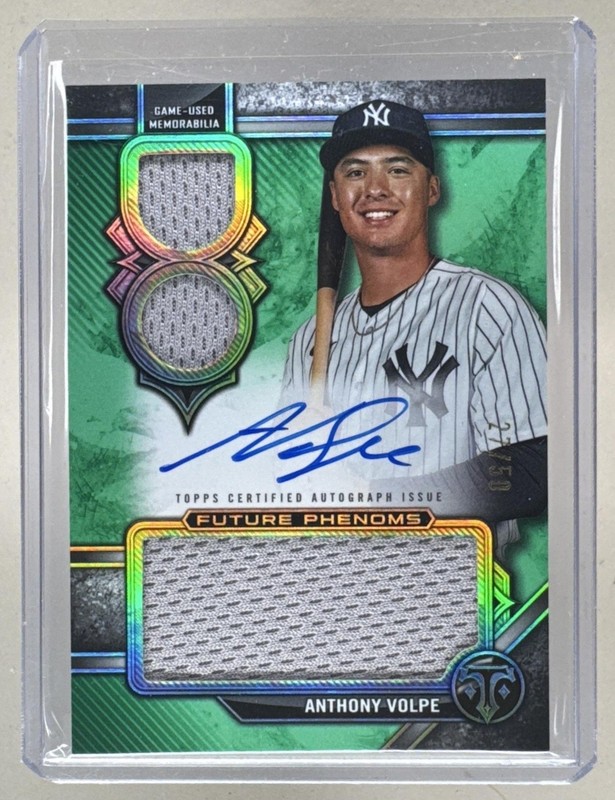 Anthony Volpe 2024 Topps Triple Threads Emerald Future Phenoms Patch Auto /50