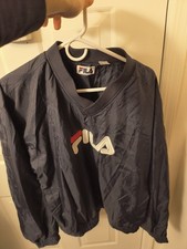 1990s Nylon Fila Windbreaker Jacket XL Vintage Spellout