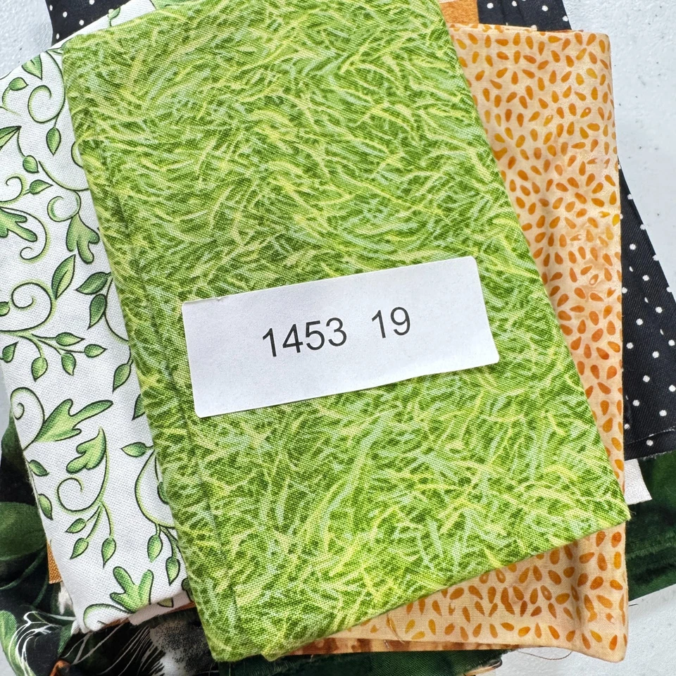 acolchado tela algodón 9 cuartos gruesos paquete animal print verde naranja Foto 4 de 4