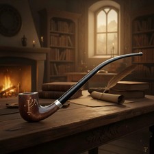 LOTR pipe Smoking tobacco long pipe Churchwarden handmade pipe with engraving