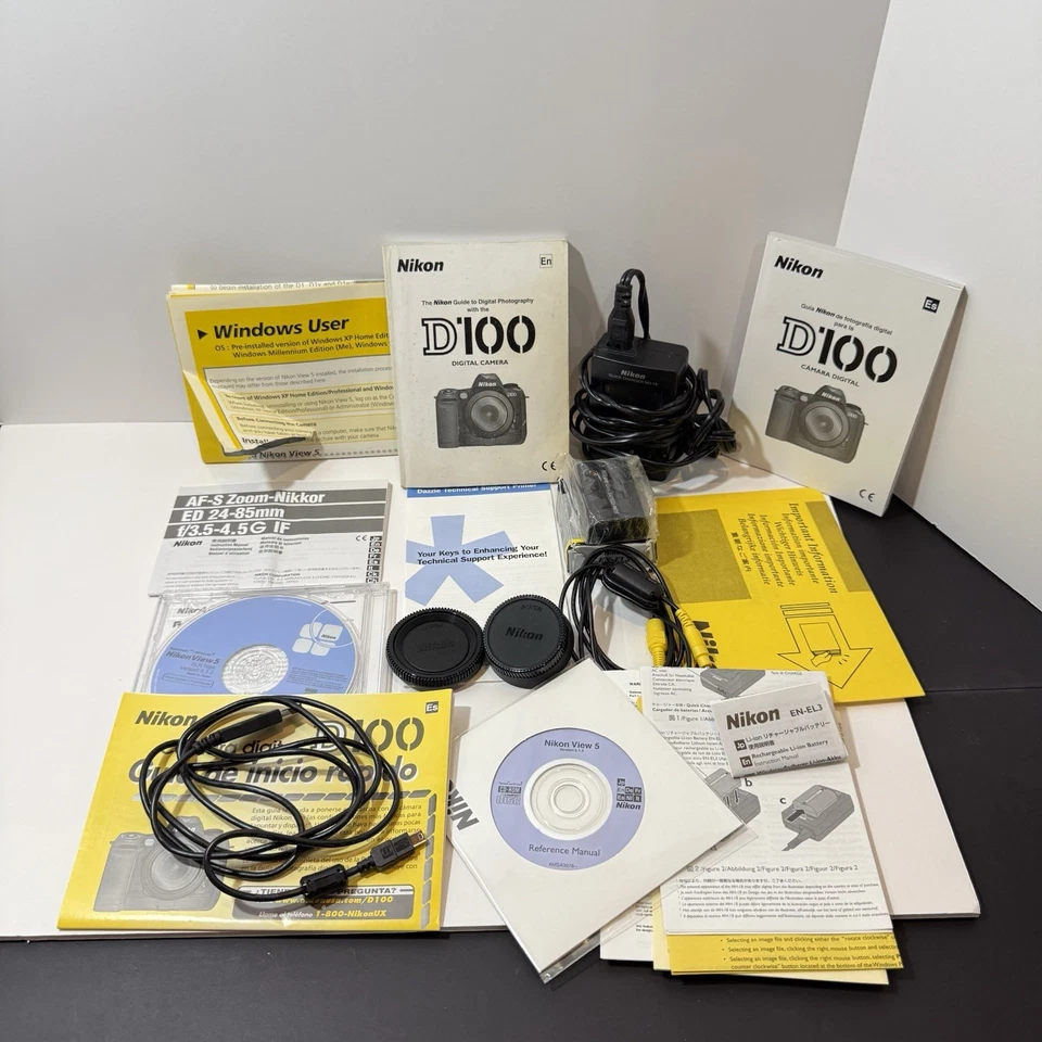 Cámara réflex digital Nikon D100 6,1 MP con lente Nikon 24-85 mm f3,5-4,5 probada con extras Foto 3 de 4