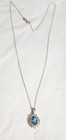 DESIGNER "AJ" STERLING ELEGANT BLUE TOPAZ NECKLACE L-18" — photo 2