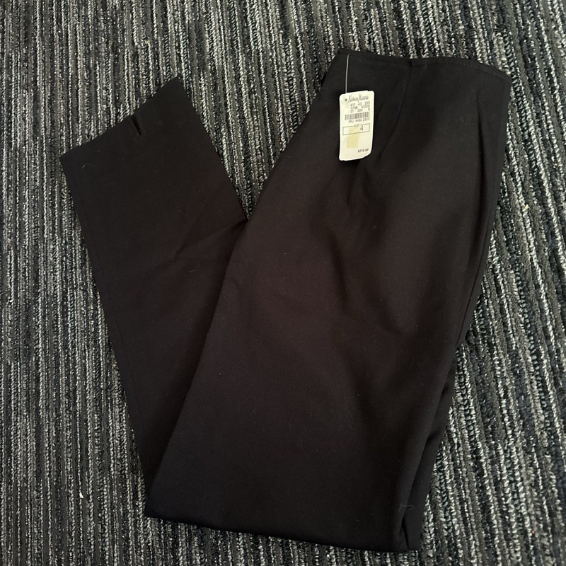 St. John Sport Essentials By Marie Gray Black Stretch Logo Pants Sz 4 New