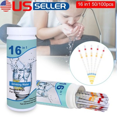  16 in 1 Drinking Water Test Kit Strips Home Water Quality Test Tap Pool Spa 