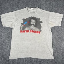 Vintage David Crosby T Shirt XL Gray Fruit of...
