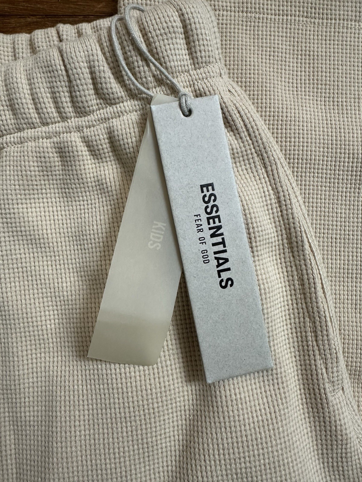 Essentials Fear Of God Waffle Weave Sweatpants Beige Kids Size 10 thumbnail 3