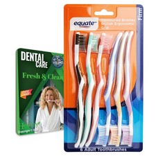 Healthy Surplus Equate Adult Toothbrush 6-Pack  6 Count Pack of 1 , Firm