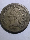 1860 Indian Head 1 Cent Penny Rounded Bust VG Very Good US Coin Worth $20-$35