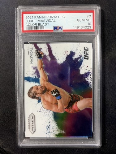 Jorge Masvidal 2021 Panini Prizm UFC Color Blast PSA 10 SSP Case Hit LOW POP