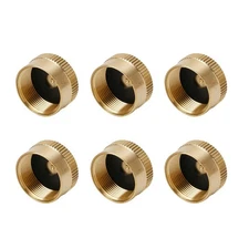 6* Solid Brass Propane Bottle Caps Cover Kits For 1 LB Gas Tank Cylinder Seal