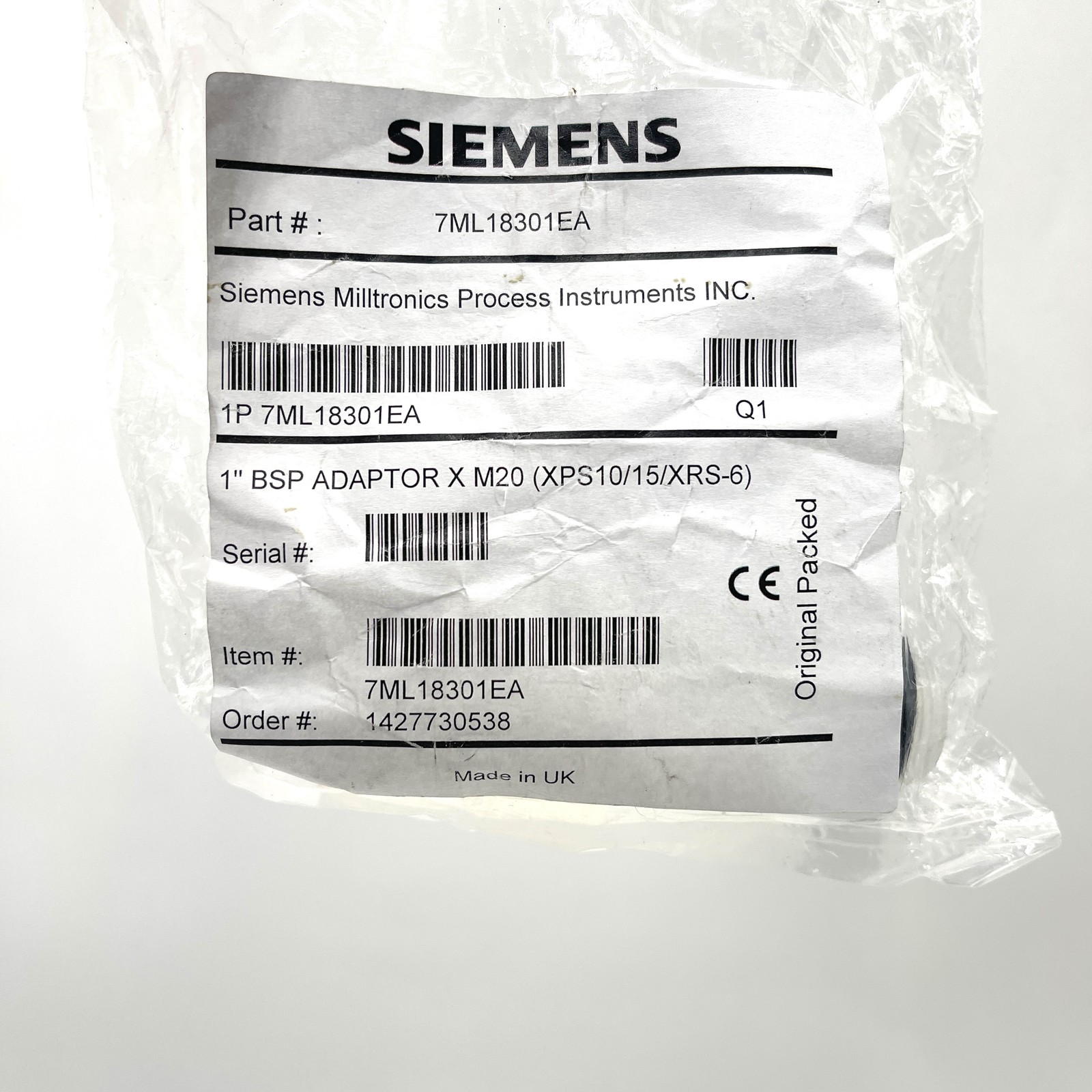 Adaptor 7ML1830-1EA Siemens 1"" BSP x M20 7ML18301EA
