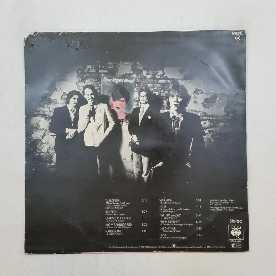 NINA HAGEN BAND s/t CBS83136 GEMA LP Vinyl VG++ Cover VGnr+ Slv Insert 1978 Foto 2 de 4