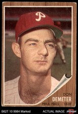 1962 Topps #146 Don Demeter Normal Tint Phillies COMMON VARIATION 1 - POOR