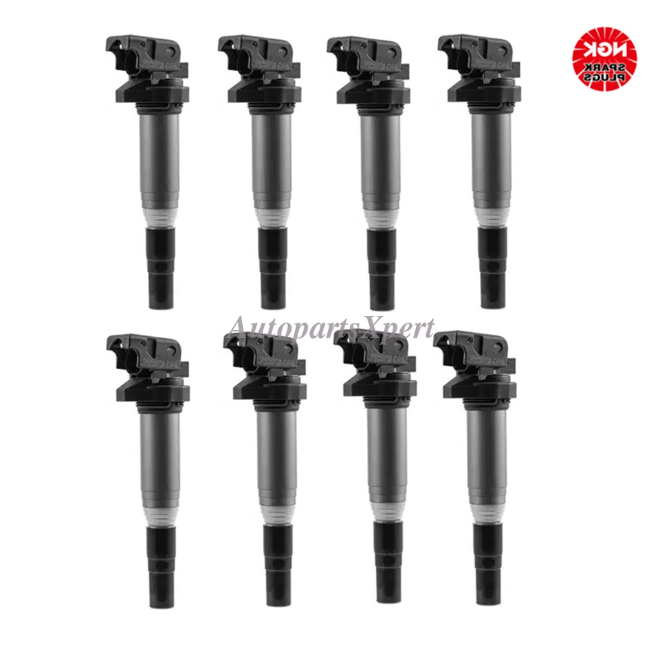 Bobina de encendido NGK para BMW 550i 650i 750i X5 X6 X7 M5 M8 4,4 L 12137559842 8x OEM Foto 2 de 4