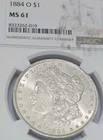 1884 O Morgan Silver Dollar $1 UNCIRCULATED Certified NGC MS61 US Coin