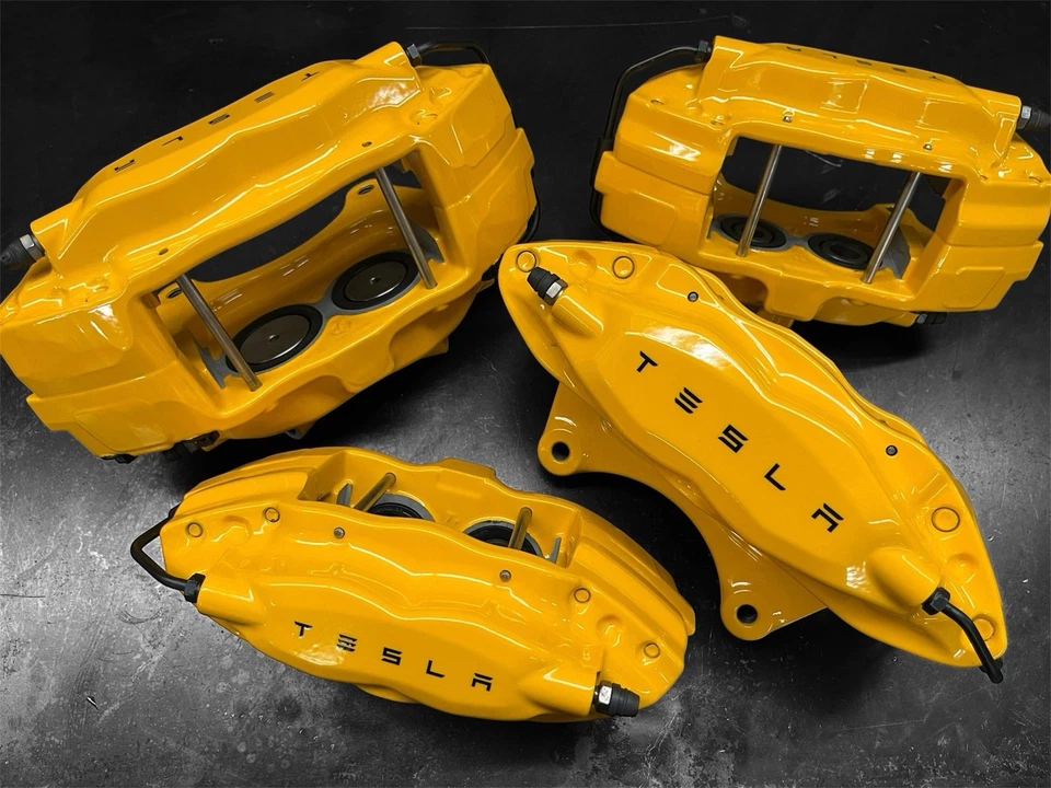 2012–2016 Tesla Model S Brembo Brake Caliper Set Yellow Powder Coated Perfomance - Image 2 of 4