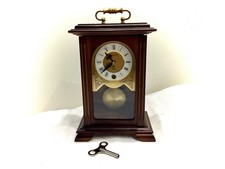 Vintage *Schmid* Pendule Kaminuhr 8Tage Werk 23cm Holz Top RAR Sammlerstück