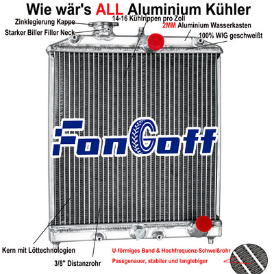 Aluminium Radiator For 1992-2000 Honda Civic EG EK/Del Sol B16 B18 D15 D16 MT DE