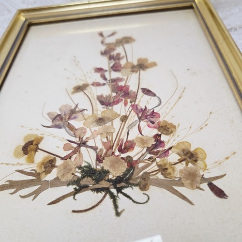 Vintage Pressed Dried Flowers Wall Art 70s Framed Reichlin Switzerland Lot Of 4 - Picture 5 of 16