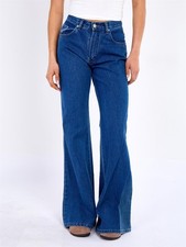 Womens Denim Jeans Baggy Flared High Waist Bootcut Jean Size 8 10 12 14 New