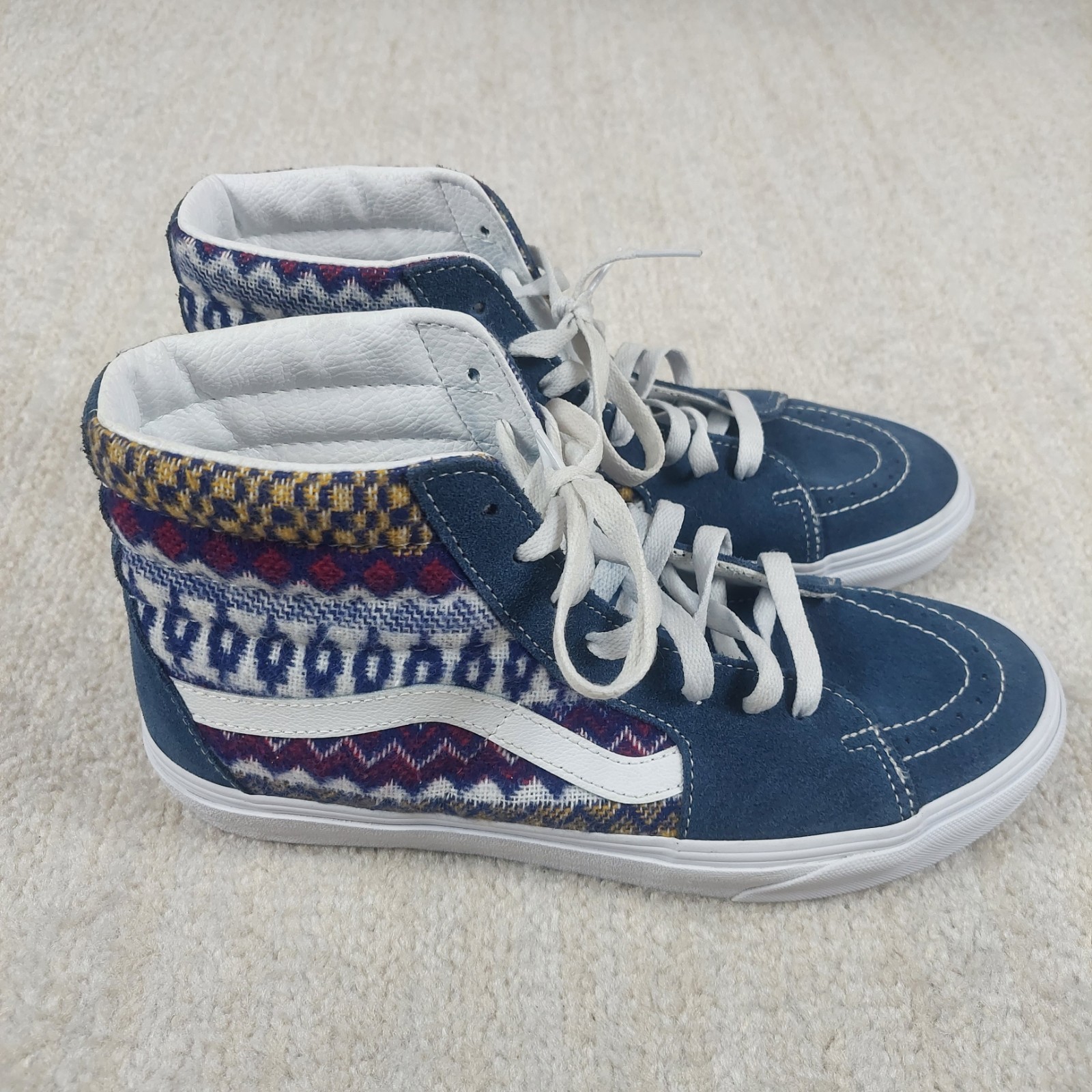 SAOLA Scarpe da skateboard Vans Sk8 Hi Fair Isle blu sneakers uomo 8 5 scamosciate sud ovest