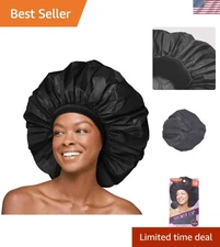 Comfy and Secure Red Waterproof Shower Cap - Perfect for Long, Thick Hair