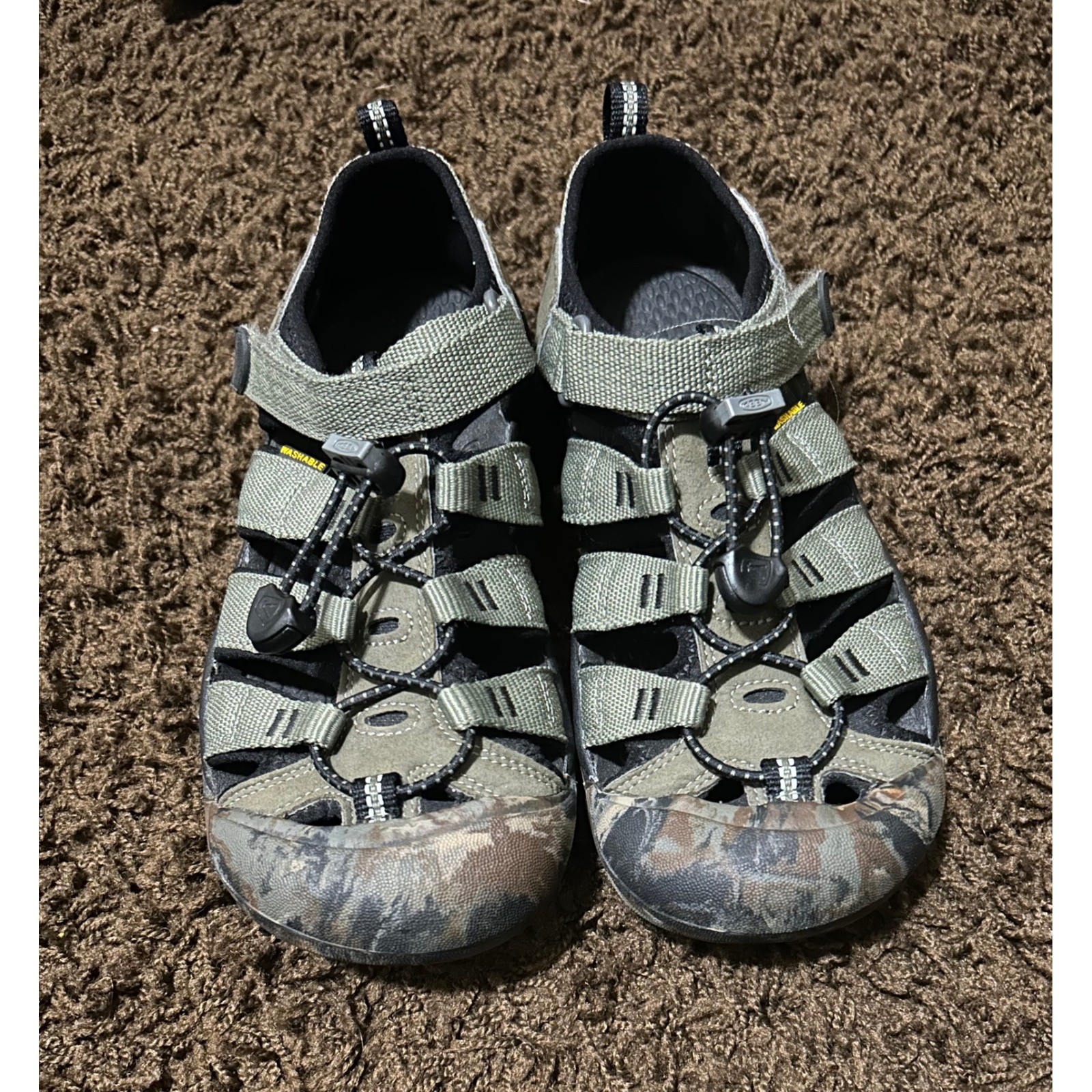 Sandali da trekking mimetici KEEN Newport H2 per bambini misura 4 cinturino regolabile