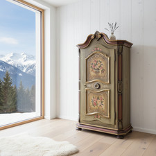 Schrank Bauernschrank Landhaus Flurschrank Wohnzimmer bemalt Wäscheschrank Holz