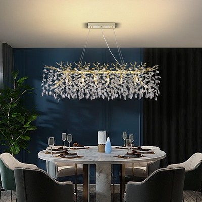 Luxury Tree Branch Chandelier, Large Raindrop Pendant Light for