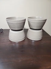 Bee & Willow Milbrook Mocha Set of 4 Stoneware Cereal/Soup Bowl 6" speckled