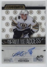 2023-24 Credentials Debut Ticket Access Acetate 70/99 Matthew Poitras Auto 17ar