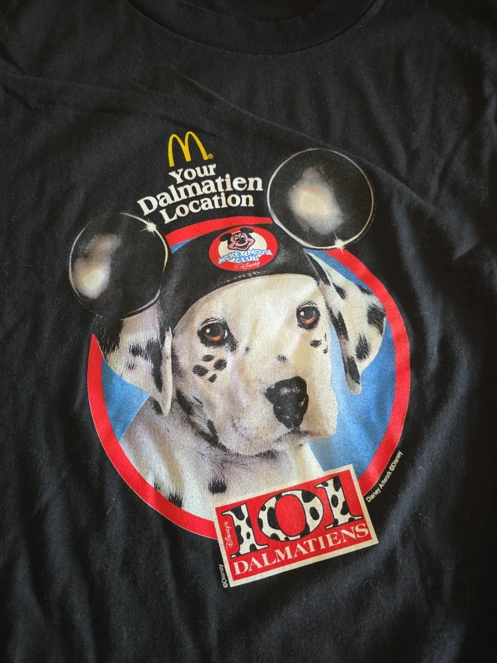 Camiseta De Colección Hanes McDonalds Disney 101 Dálmatas Película Promo Rara Negra XXL Foto 4 de 4