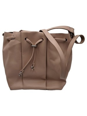 Zara Basic Collection Damen Beuteltasche Kunstleder Beige Mittel Alltag