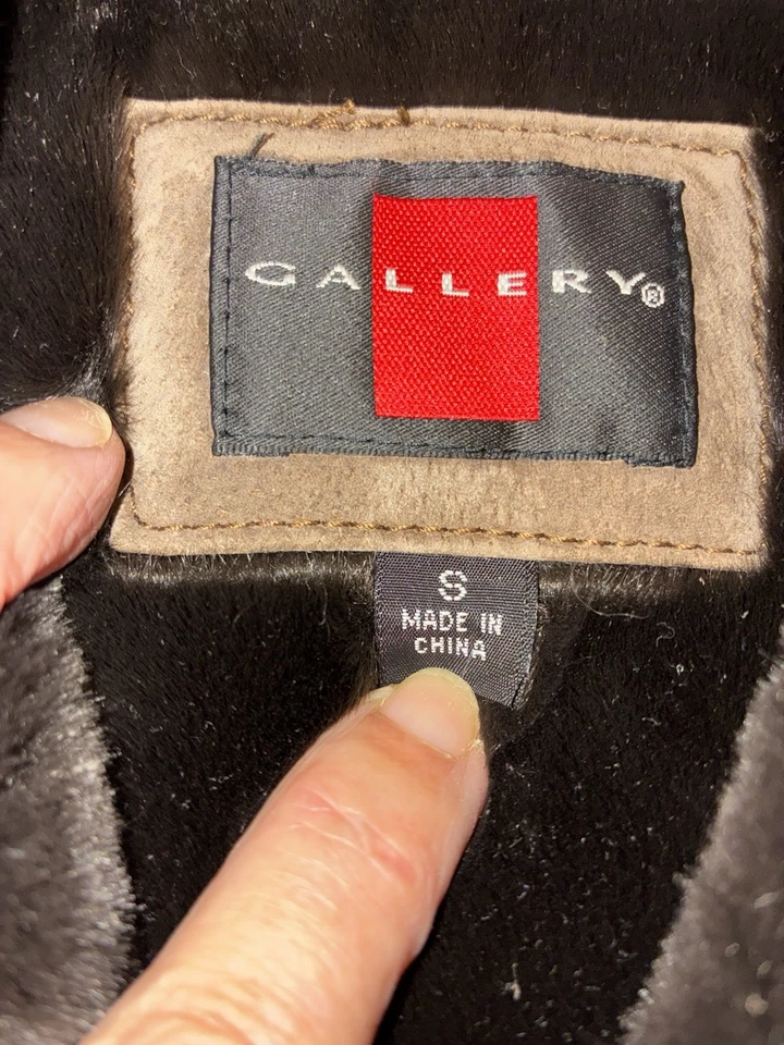 Chaqueta De Colección Gallery Forrada de Piel Penny Lane Marrón Gamuza S Y2K Boho Cálida Hippie Foto 4 de 4