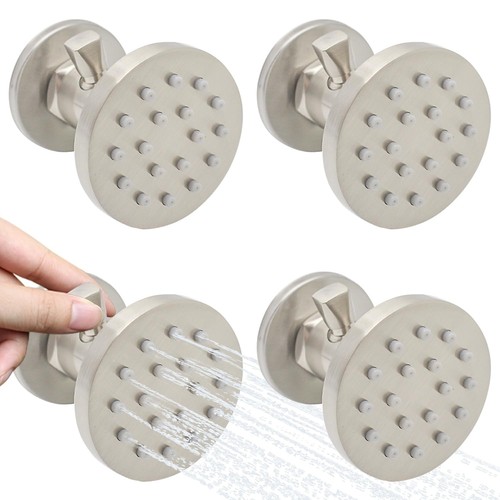 Brass Shower Body Jets with Adjustable Flow, Massage Spa Brushed Nickel Round...