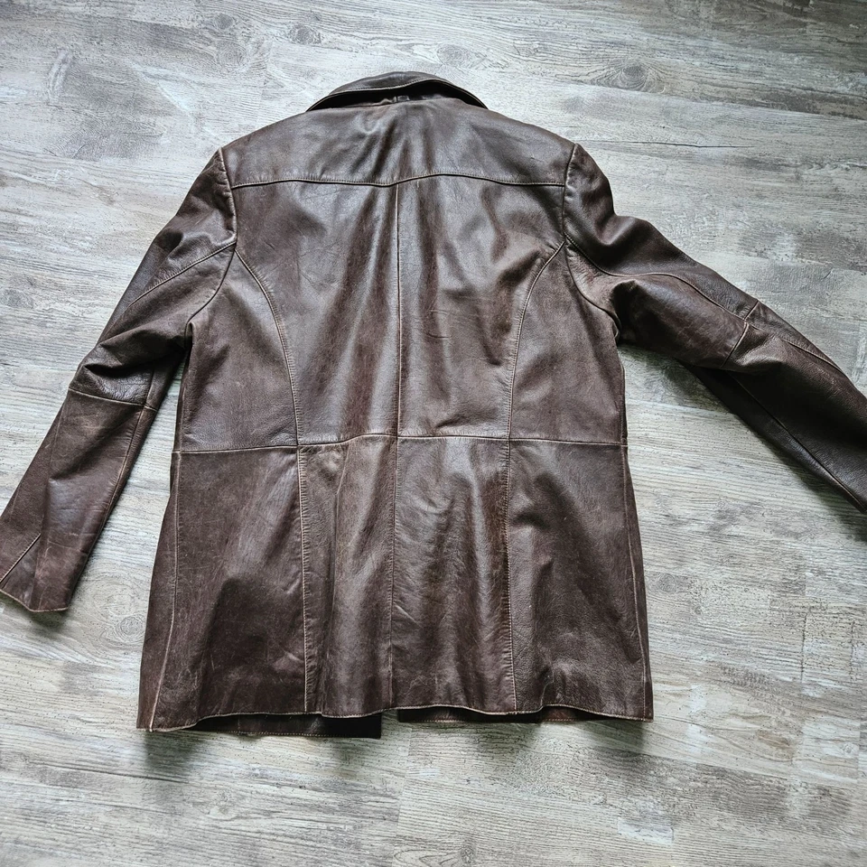 Abrigo de cuero marrón para coche Wilson talla 2XL forro extraíble Dean Winchester Foto 3 de 4
