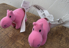 IKEA Pink Hippo Mini Plush Stuffed Animal Lot...