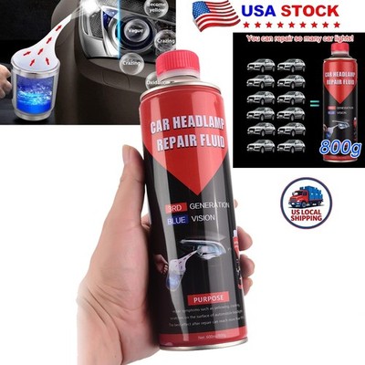 2/800g Car Headlight Repair Liquid Polymer Chemical Polish Fluid Refurbish US