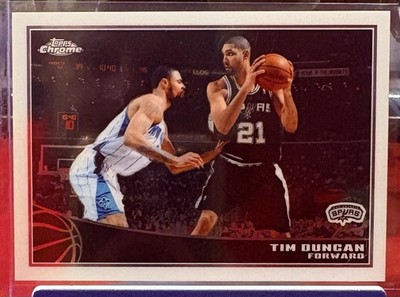 2009-10 Topps Chrome Tim Duncan #86 /999 White Border San Antonio Spurs HOF