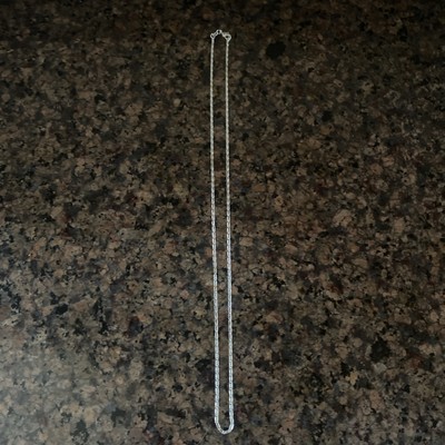 22'' STERLINGSILBER FLACHE KETTE MIT KARABINERVERSCHLUSS! SCHNELLER VERSAND!