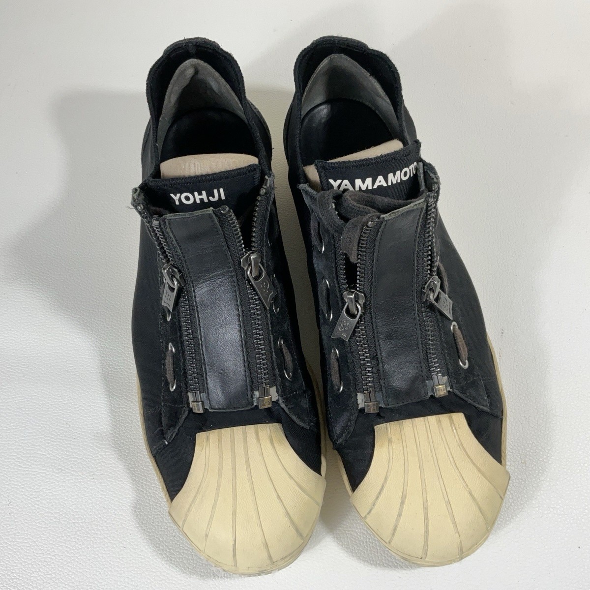 Y-3 Yohji Yamamoto Adidas SUPER ZIP LOW TOP SNEAKERS BLACK