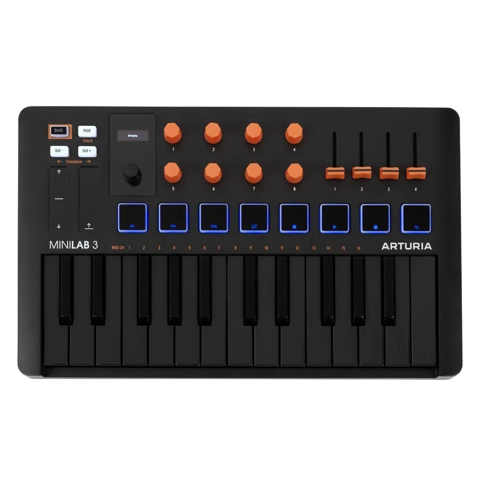 Arturia MiniLab 3 Limited Edition MIDI Controller (Orange and Black) PRO