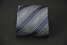 Ermenegildo Zegna Woven Silk Tie Blue Stripes 11025KS