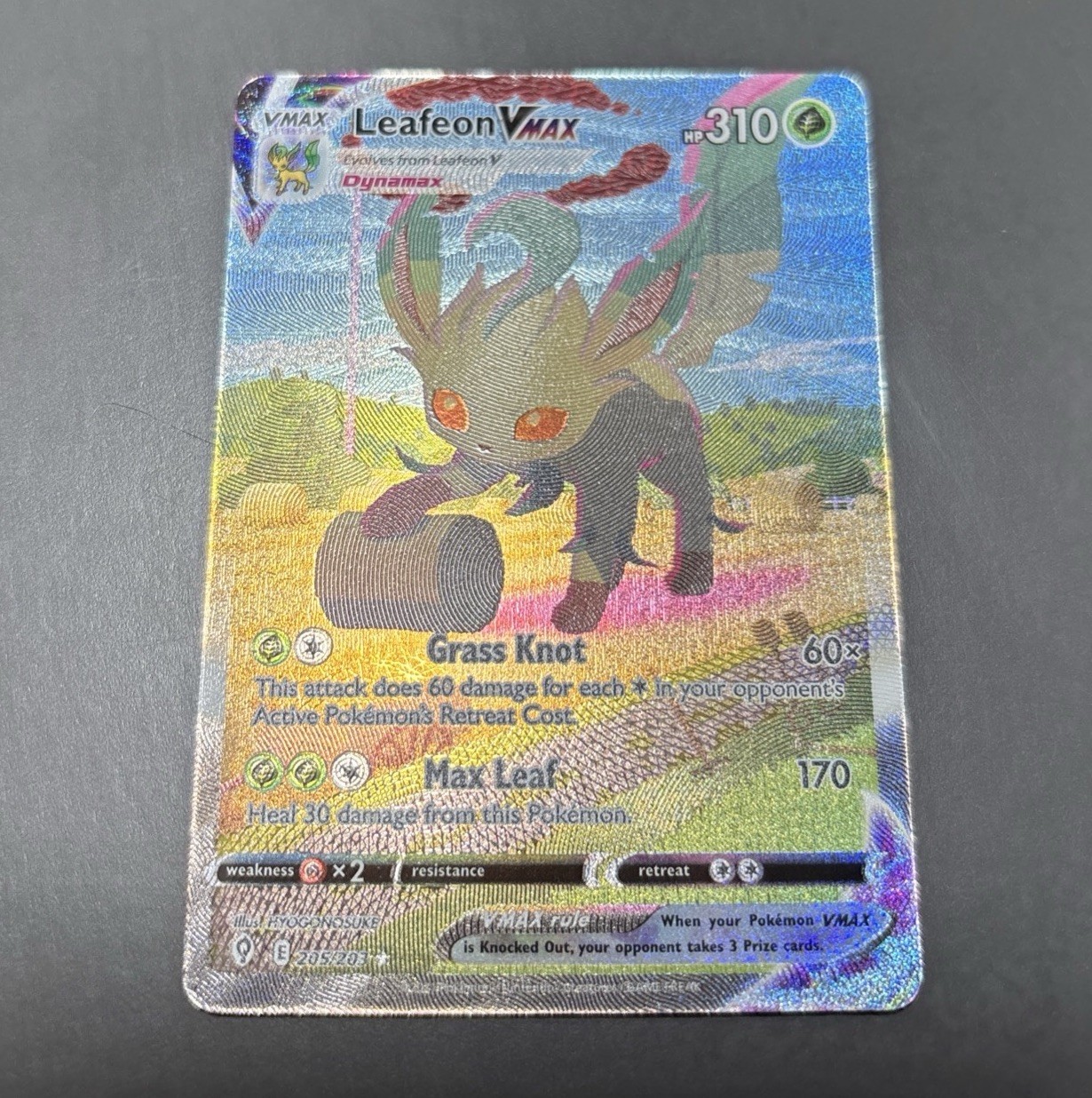 Leafeon VMAX (Alternate Art Secret) 205/203 SWSH07: Evolving Skies Holo