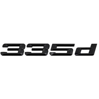 Gloss Black 335d badge for rear boot Letter Number Rear Trunk