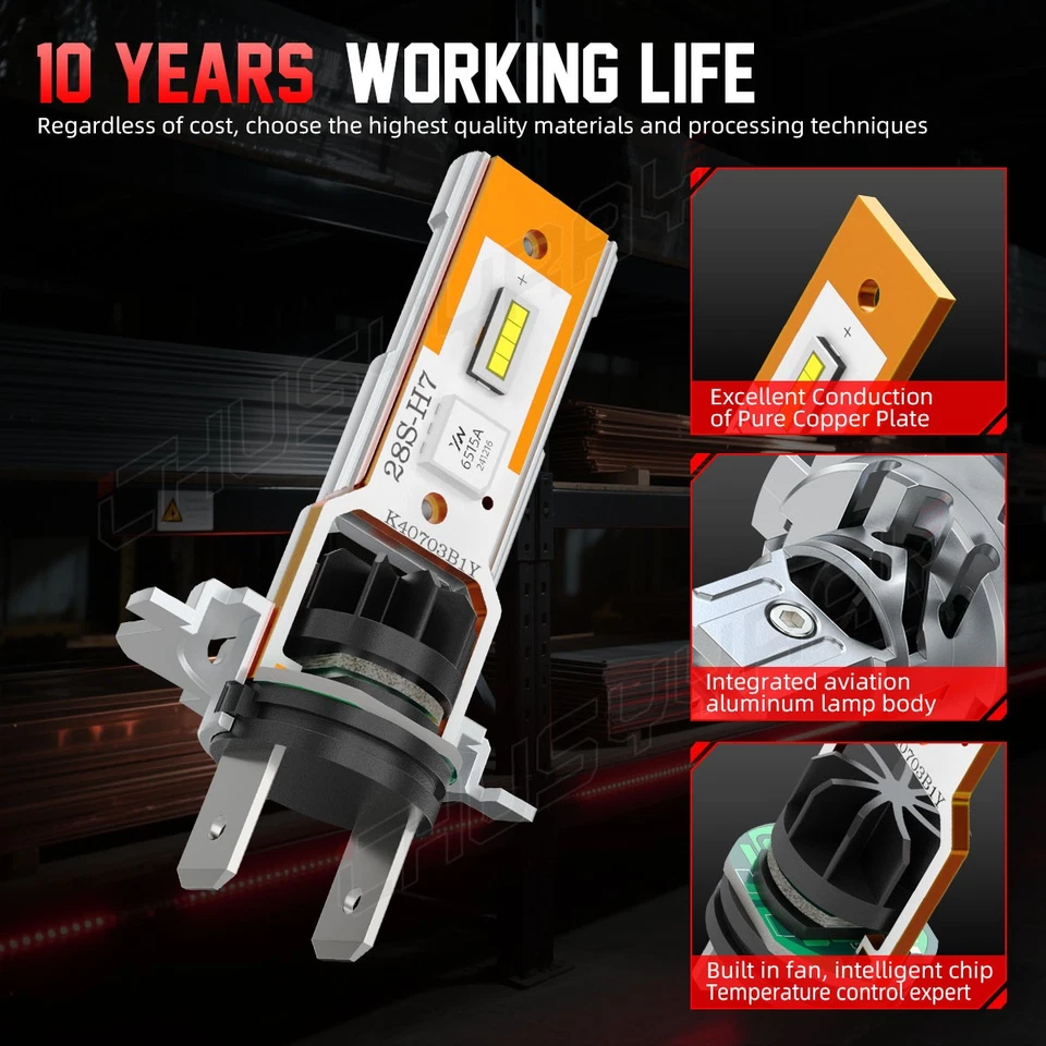 Для BMW R1200RT 2005 2006-2013 мотоцикла светодиодные фары H7 белые лампы 6000K - Изображение 3 из 4