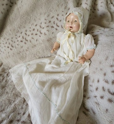 Antique Ideal Baby Doll Composite Mama Sleepy Eyes Open Mouth 16'' 
